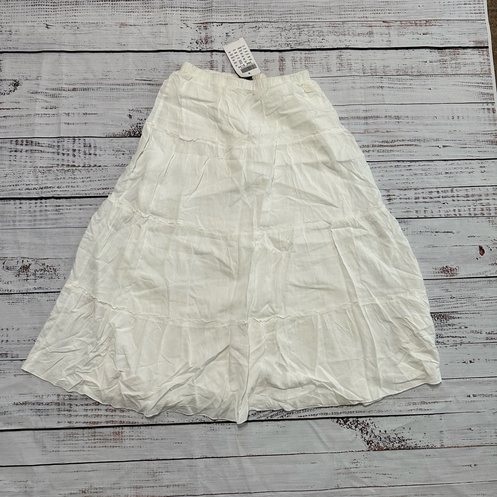 Brandy Melville White Tiered Boho Skirt